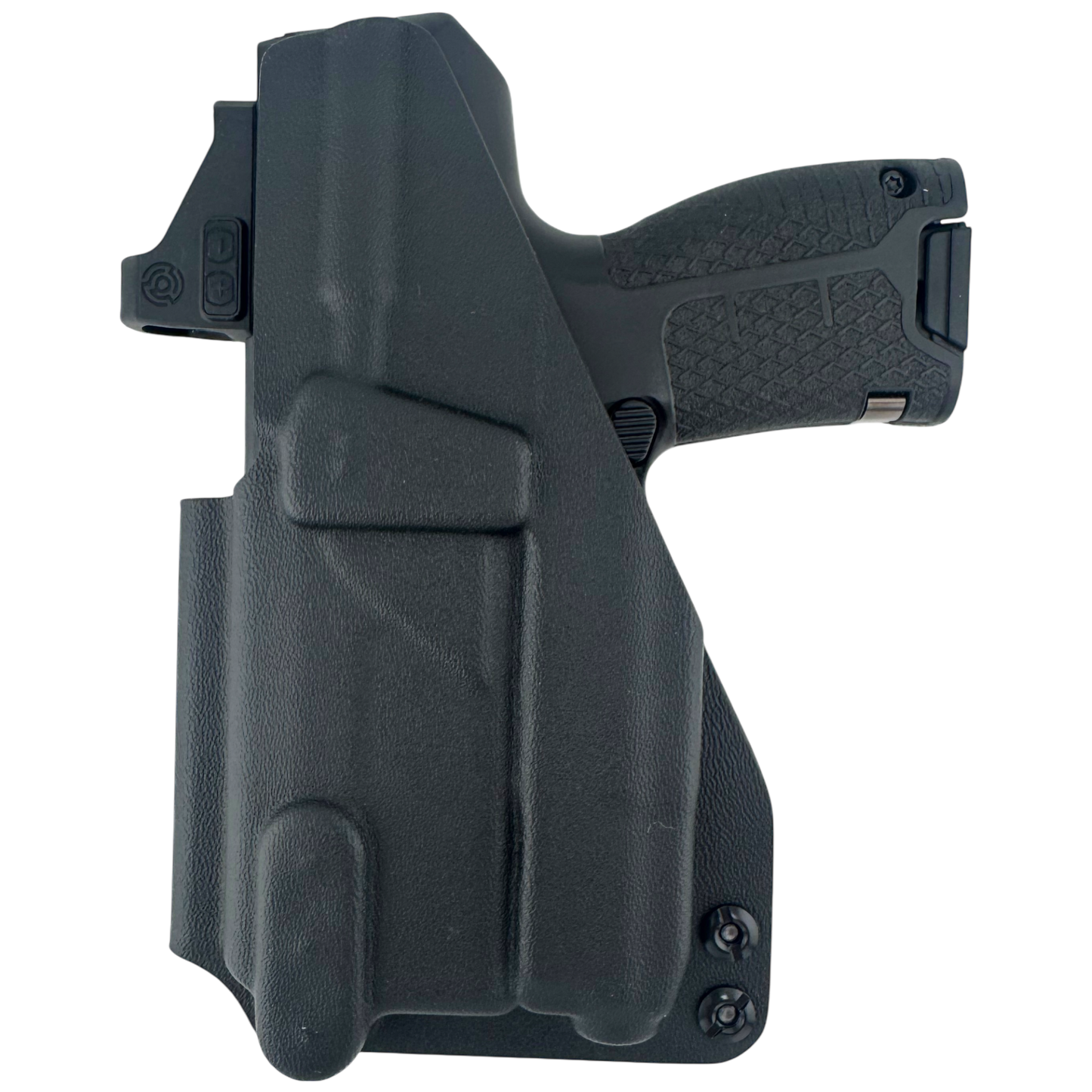 Black gun holster on a white background