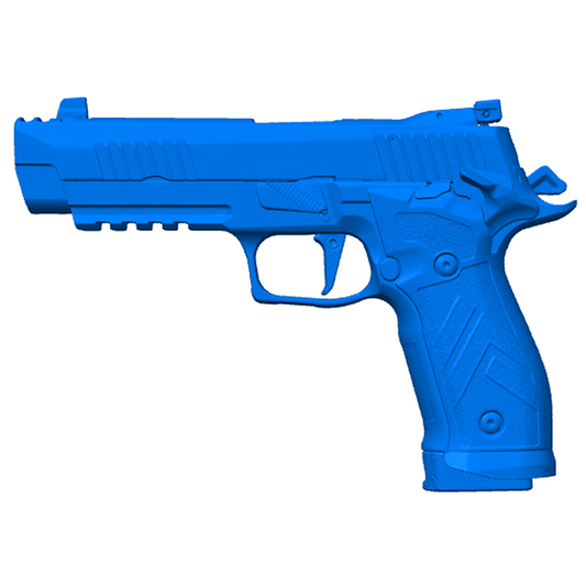 Blue toy gun on a white background