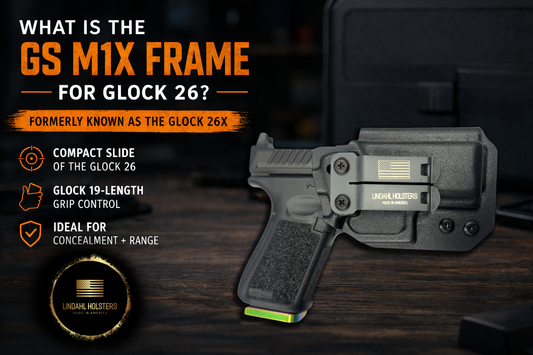 What is the GS M1X frame for Glock 26 — formerly known as the Glock 26X — compact Glock 26 slide with Glock 19 length grip designed for improved control and concealed carry.
