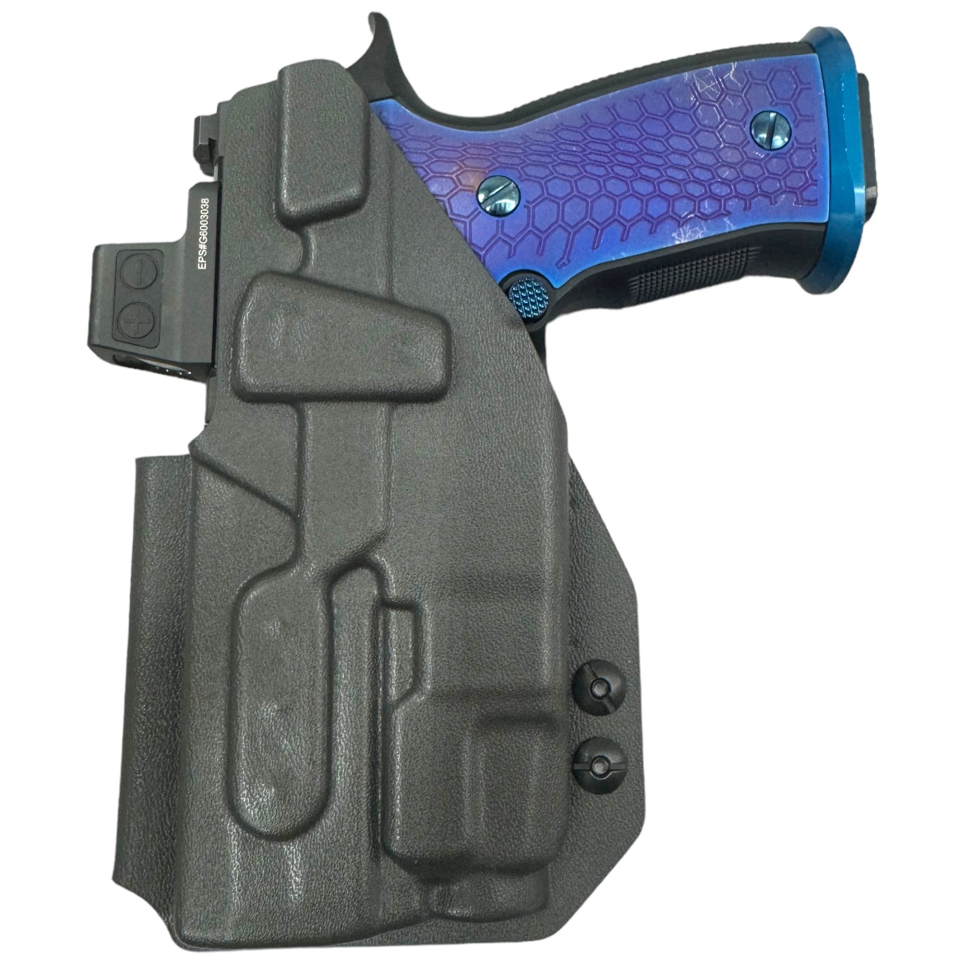BACK OF HOLSTER IN DARK GREY KYDEX