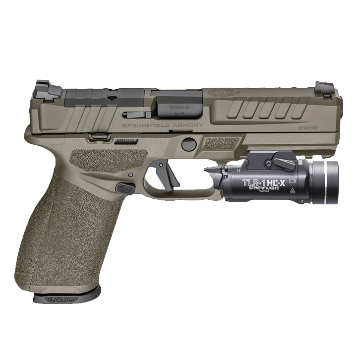 SPRINGFIELD ECHELON WITH TLR-1 HLX MOUNTED TO OD GREEN FIREARM.