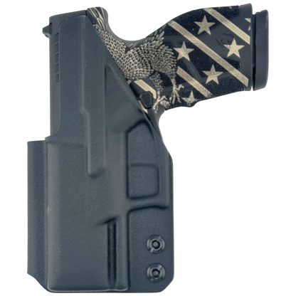 Pistol with American flag design on the grip against a white background