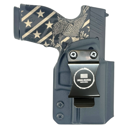 Pistol holster with American flag design on a white background