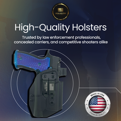 Handmade SIG P320 M18 TLR-1 Kydex holster by Lindahl Holsters, made in USA, trusted by concealed carriers and professionals.