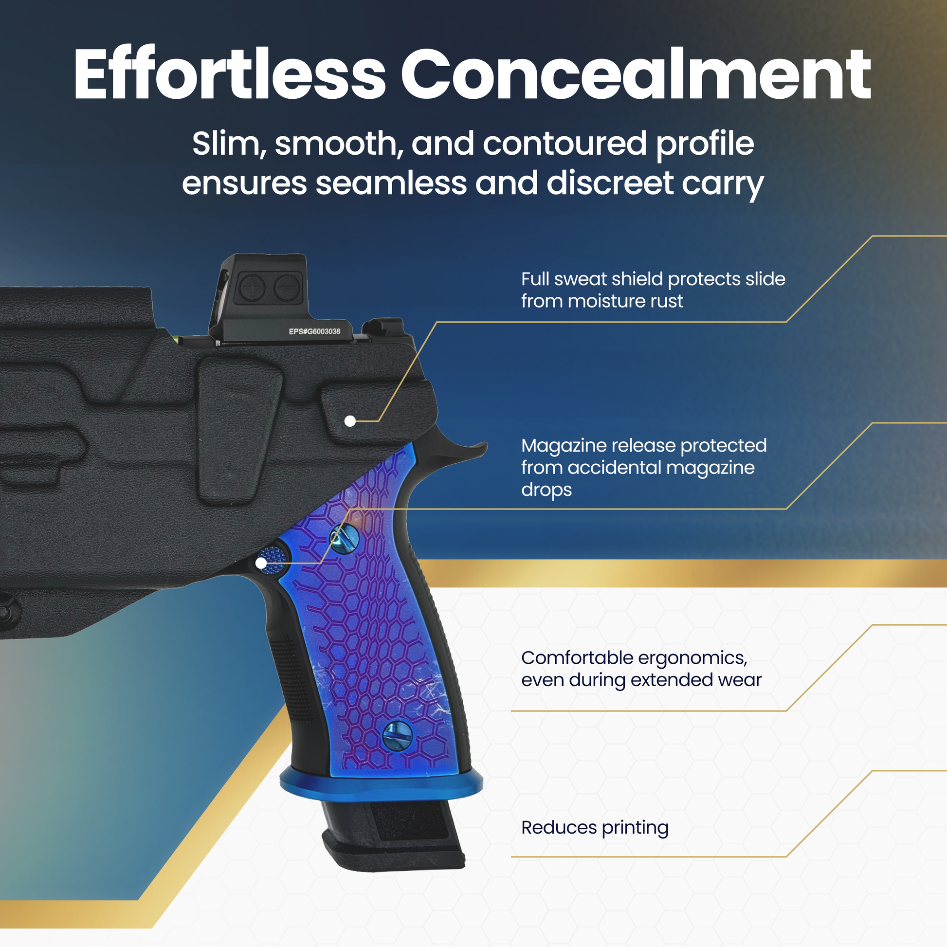 SIG SAUER P320 M18 WITH TLR-7 BLACK HOLSTER BACKSIDE
