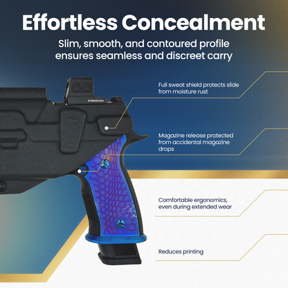 SIG SAUER P320 M18 WITH TLR-7 BLACK HOLSTER BACKSIDE