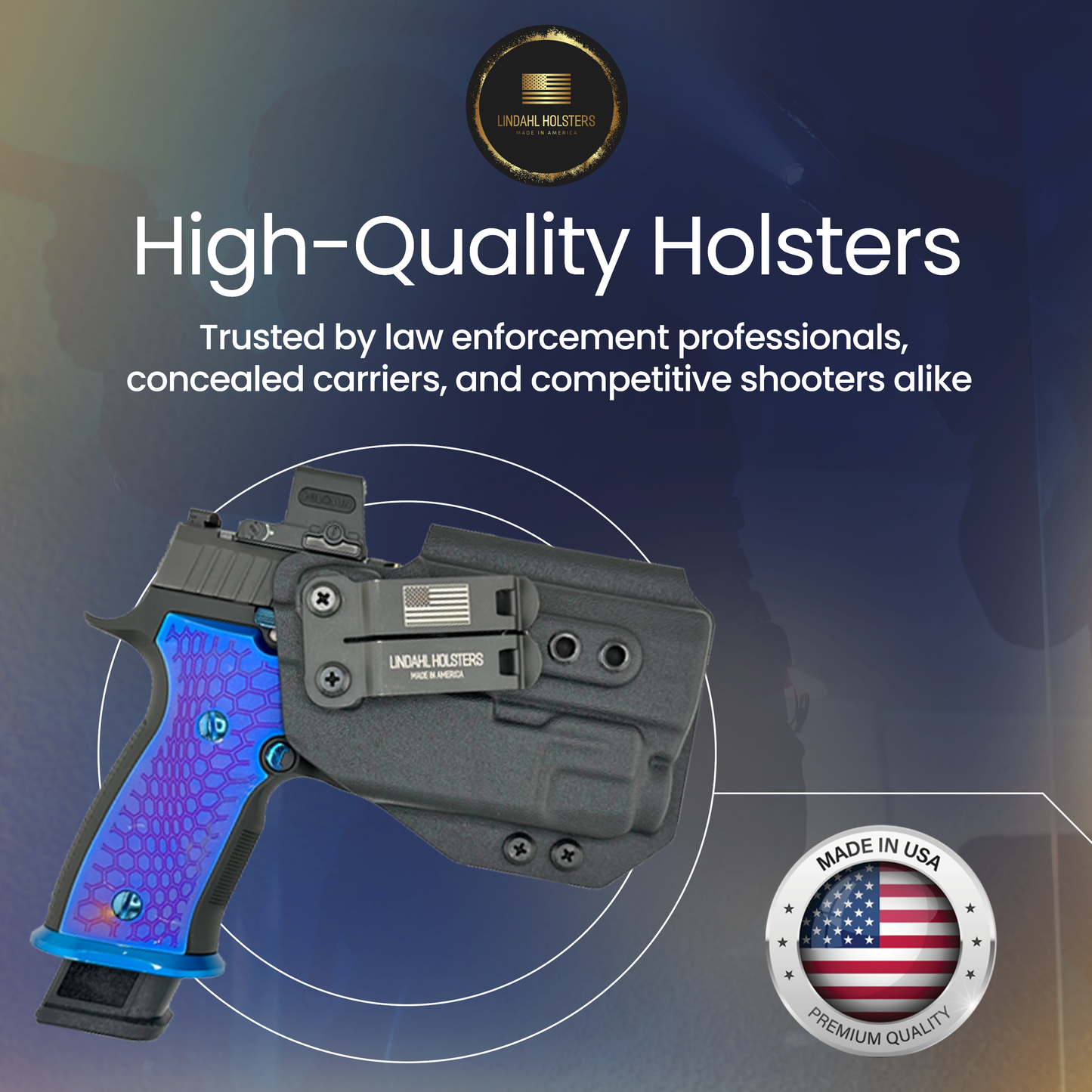 SIG SAUER P320 M18 WITH TLR-7 BLACK HOLSTER MADE IN USA EMBLEM