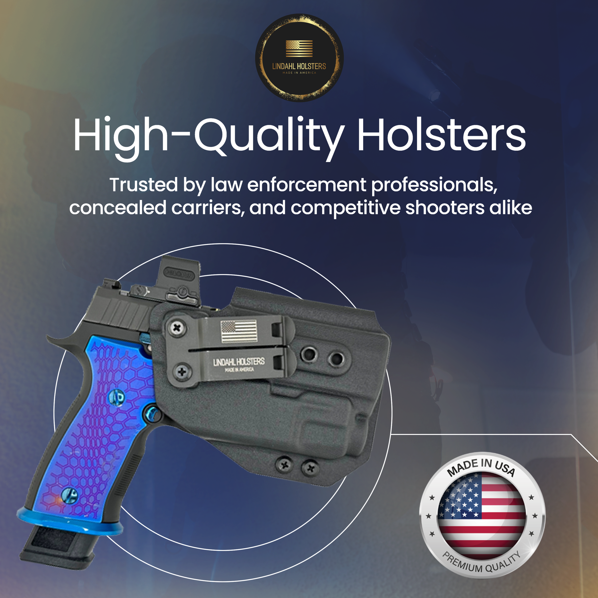 SIG SAUER P320 M18 WITH TLR-7 BLACK HOLSTER MADE IN USA EMBLEM