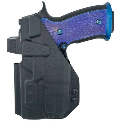 BACK OF P320 M18 TLR-8 HOLSTER IN BLACK.