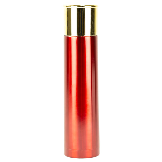 12 Gauge Shotgun Shell Thermos Bottle – 1 Liter Red Insulated Stainless Steel Travel Flask