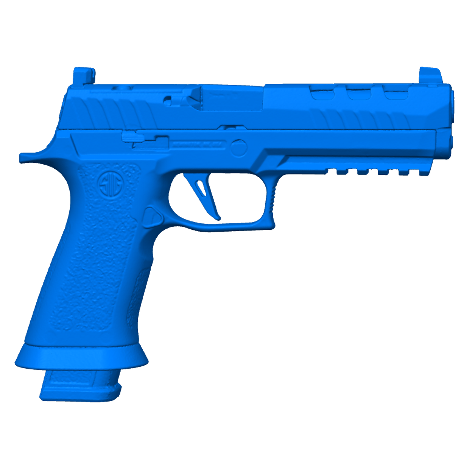 SIG SAUER P320X5 DH3 3D SCAN IMAGE ON A WHITE BACKGROUND.
