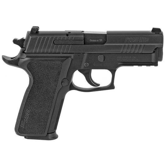 SIG SAUER P229 FIREARM ON A WHITE BACKGROUND.