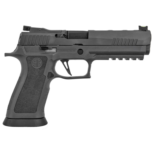 Black handgun with visible brand logo on a white background