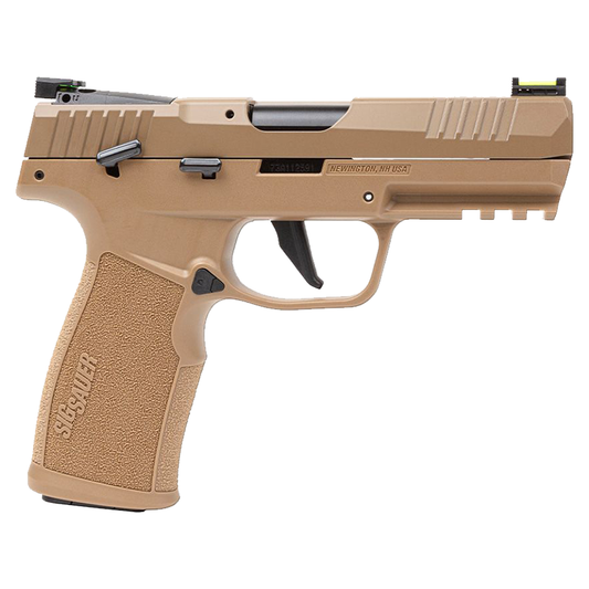 Tan handgun with 'Sig Sauer' branding on a white background